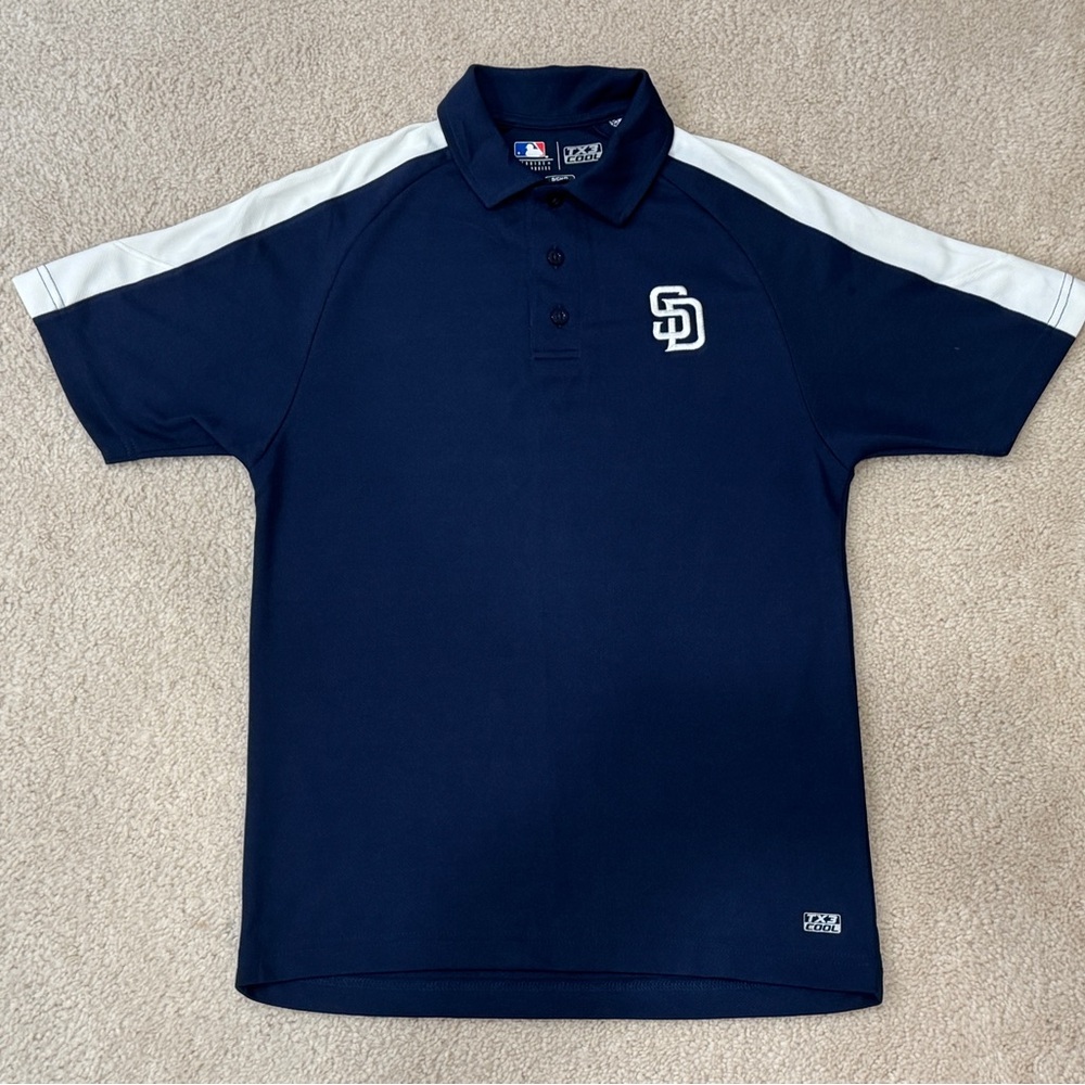 MLB San Diego Padres Navy and White Polo Shirt